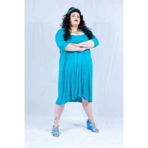 Dorian cosplaying as Deanna Troi from Star trek TNG.